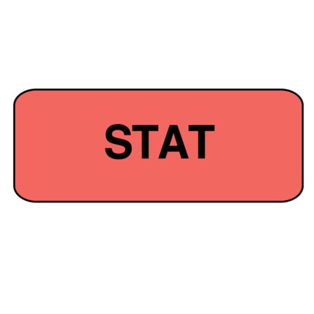 Nevs Label, STAT 7/8" x 2-1/4" Fluorescent Red w/ black L-3717